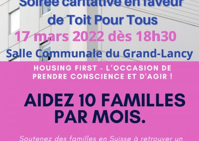 Repas de soutien TOIT POUR TOUS, le 17 mars 2022